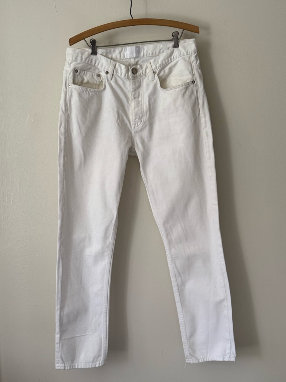 Acne Studios Town White Straight Leg  Jeans 100% Cotton 33x34